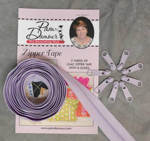 3 yards of Reversible Coil Zipper Tape with 8 Slides Lilac ENR-LC