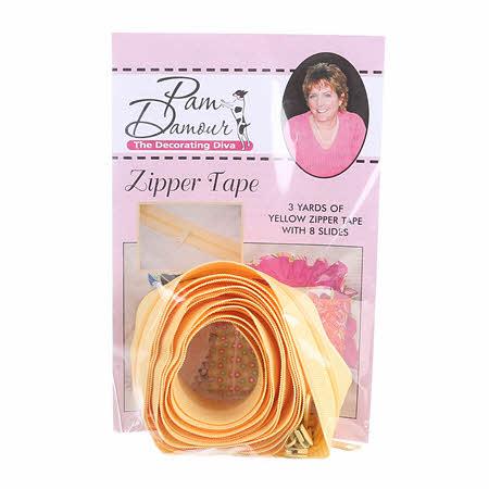 3 yards of Reversible Coil Zipper Tape with 8 Slides Yellow - ENR-Y