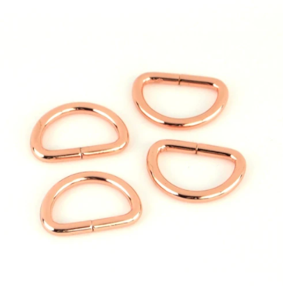 Four D-Rings 3/4"-Rose Gold STS114C