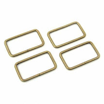 4 Rectangle Rings 1.5"Antique Brass