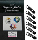 6 Large Tab Zipper Slides-Black ZIP-K