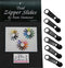 6 Large Tab Zipper Slides-Black ZIP-K