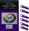 6 Large Tab Zipper Slides-Purple ZIP-U