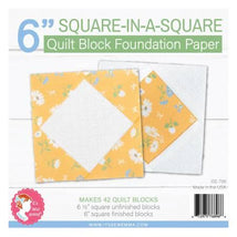 6in Square in a Square Quilt Block Foundation Paper ISE-796