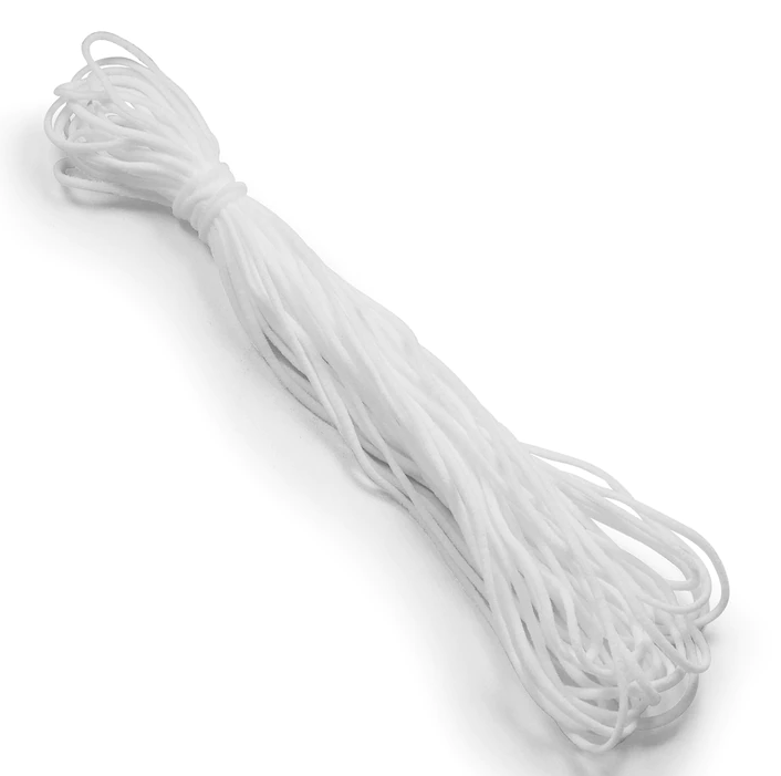 1/8" Soft Knit Elastic Cord 10yd Pk-White EL106WH