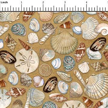 Packed Colorful Seashells Cotton Fabric by Studio E Fabric