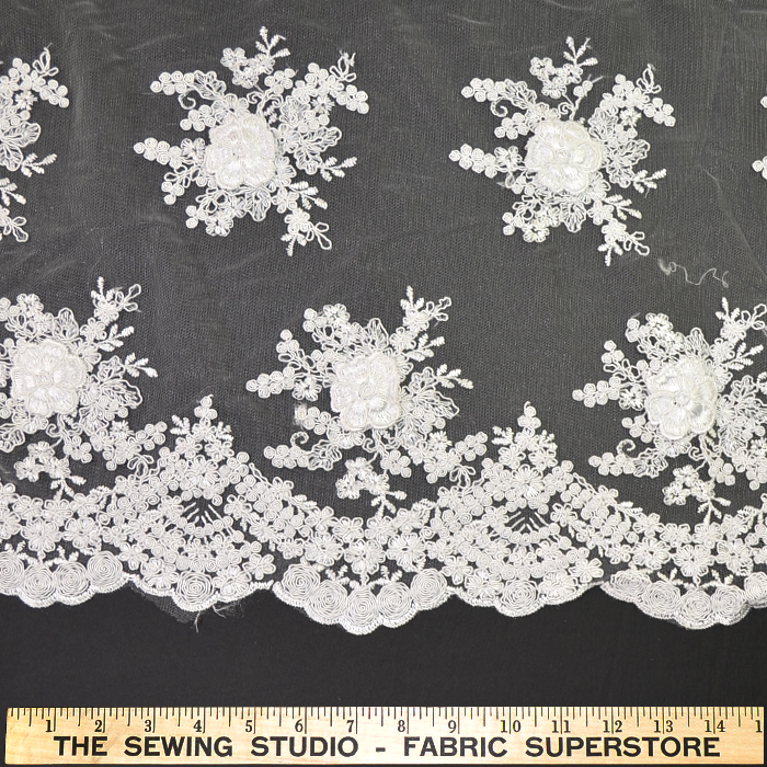 Allover Cord Emb On Lace 132056-AN-Ivory