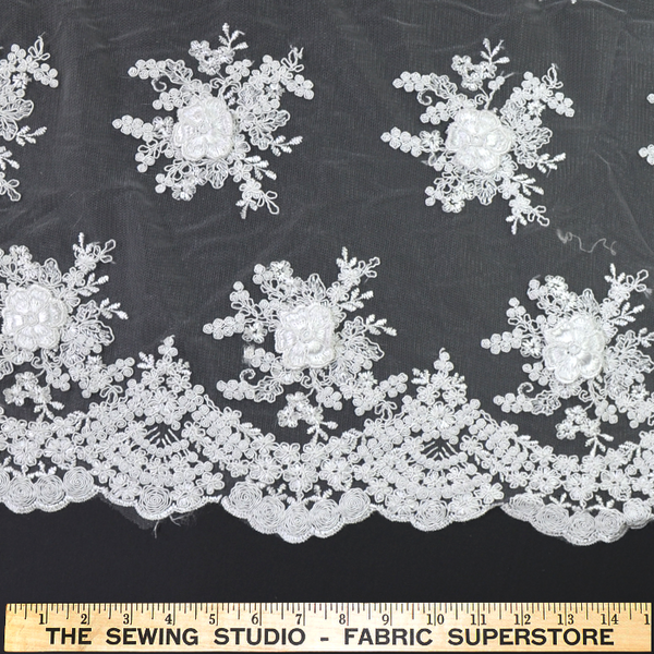 Allover Cord Emb On Lace 132056-AN-White