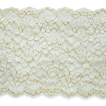 April 7" Stretchable Polyester Chantilly Lace Trim IR7082IV - Ivory