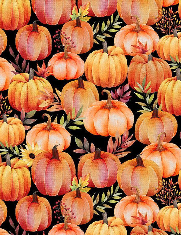 Autumn Light-Packed Pumpkins Black 3022-32105-987