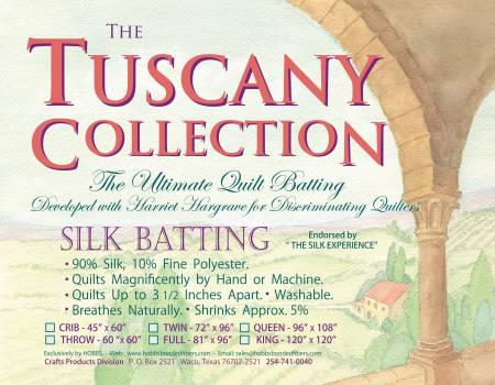 Batting Tuscany Silk Polyester Blend 120in x 120in King TS120