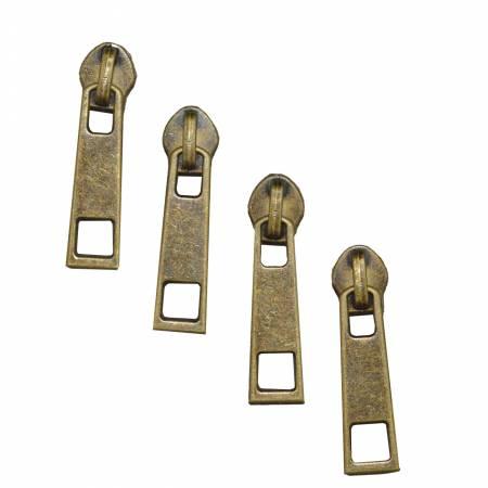 Bronze Zipper Pulls, Pack of 4 PUL-BRZ