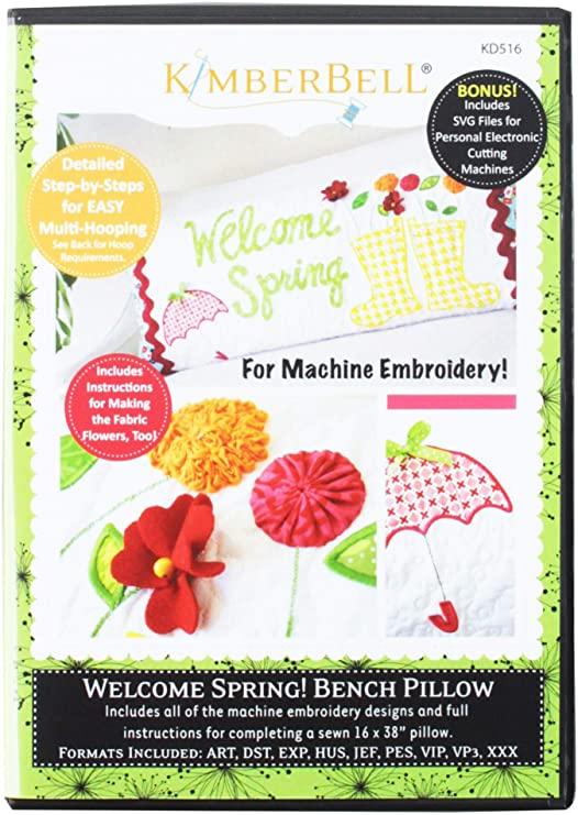 CD Welcome Spring Bench Pillow (Machine Embroidery) KD516