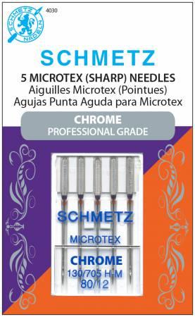 Chrome Microtex Schmetz Needle 5 ct, Size 80/12 4030