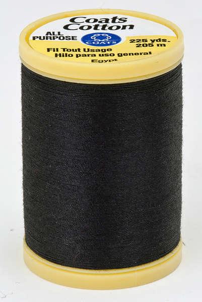 Coats Cotton Sewing Thread 225yds Black - S9700900