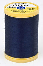 Coats Cotton Sewing Thread 225yds Navy - S9704900