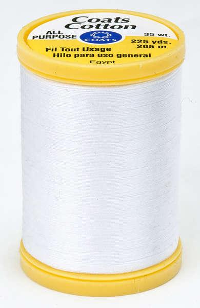 Coats Cotton Sewing Thread 225yds White - S9700100