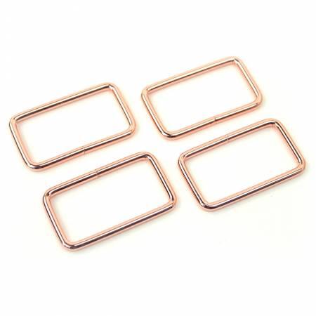 4 Rectangle Rings 1.5" Rose Gold/Copper
