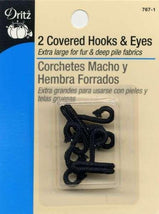 Covered Hooks & Eyes Black 2ct 767-1