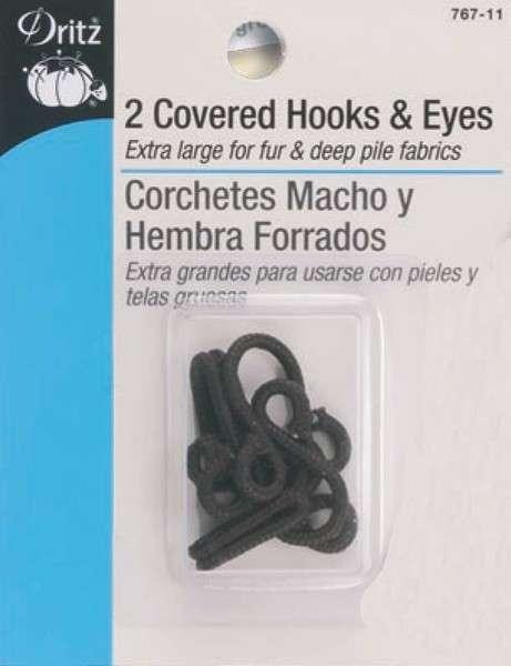 Covered Hooks & Eyes Brown 2ct 767-11