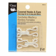 Covered Hooks & Eyes White 2ct 767-9