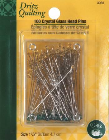 Crystal Glasshead Pins 1-7/8in 100ct - 3035