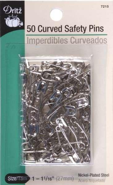 Curved Safety Pin 1 1/16in Size 1 50ct