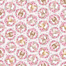 Cute Bunny Floral Heads-Pink KIDZ-CD2248-PINK