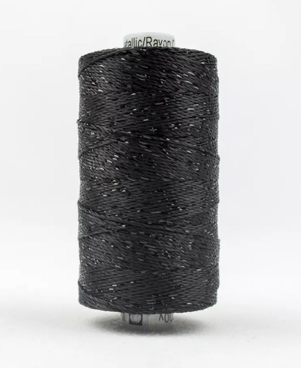 Dazzle 8wt Metallic Thread 183m-Black DZ-9000