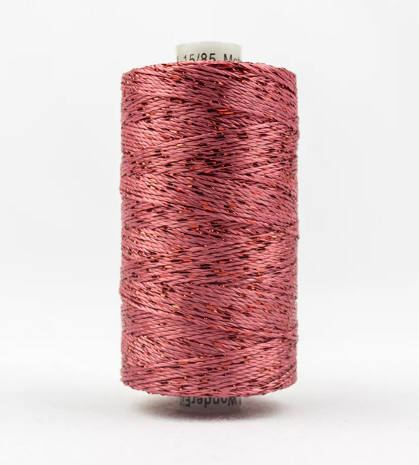 Dazzle 8wt Metallic Thread 183m-Coral Rose DZ-2514