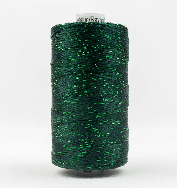 Dazzle 8wt Metallic Thread 183m-Forest Green DZ-566