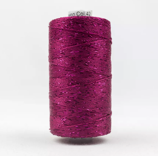 Dazzle 8wt Metallic Thread 183m-Raspberry DZ-42