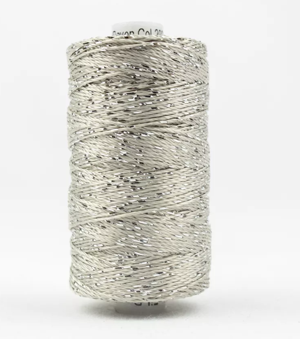 Dazzle 8wt Metallic Thread 183m-Silver DZ-2000