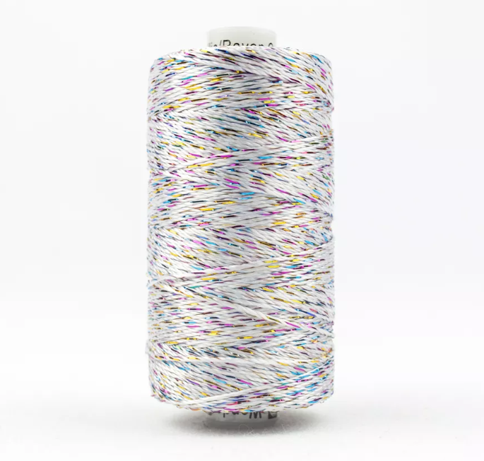 Dazzle 8wt Metallic Thread 183m-White DZ-8201