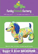 Digger & Dixie DachshundPattern 13in  Stuffed Soft Toy