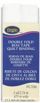 Double Fold Quilt Binding White - 117706030