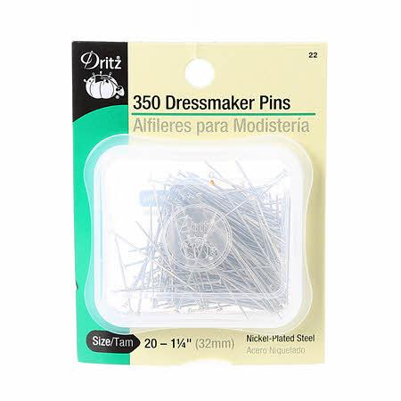 20 Straight Stainless Steel Dressmaker Pins Holder