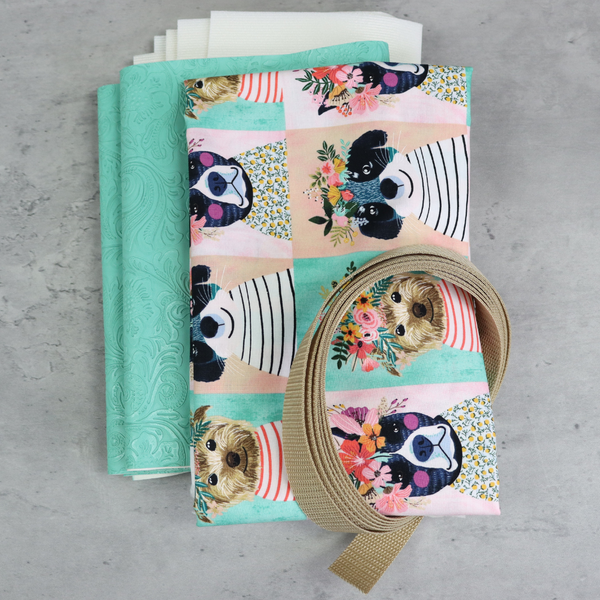Easy Tote Bag Fabric Kit - Flower Doggo