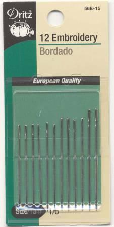 Embroidery Needles Sizes 1/5 12 ct