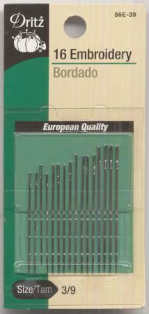 NEW, Hand Embroidery Needles, Qty. 16, Size 3/9, Made by Prym-Dritz Corp.