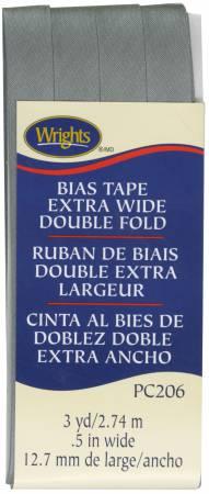 Extra Wide Double Fold Bias Tape LT Grey-  117206045