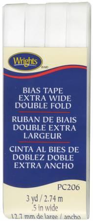 Extra Wide Double Fold Bias Tape White-  117206030