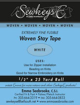 Extremely Fine Fusible Woven Stay Tape .5in White