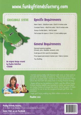 Crocodile Steve Pattern - 17in Stuffed Soft Toy - FF3937