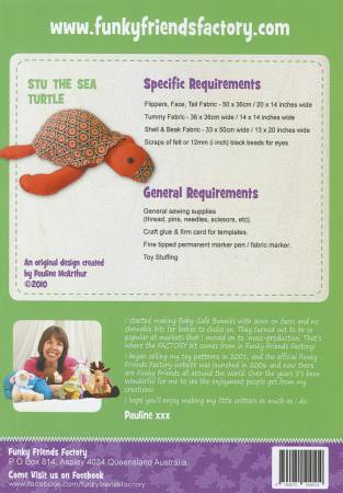 Stu the Sea Turtle Pattern - 12in Stuffed Soft Toy - FF4514