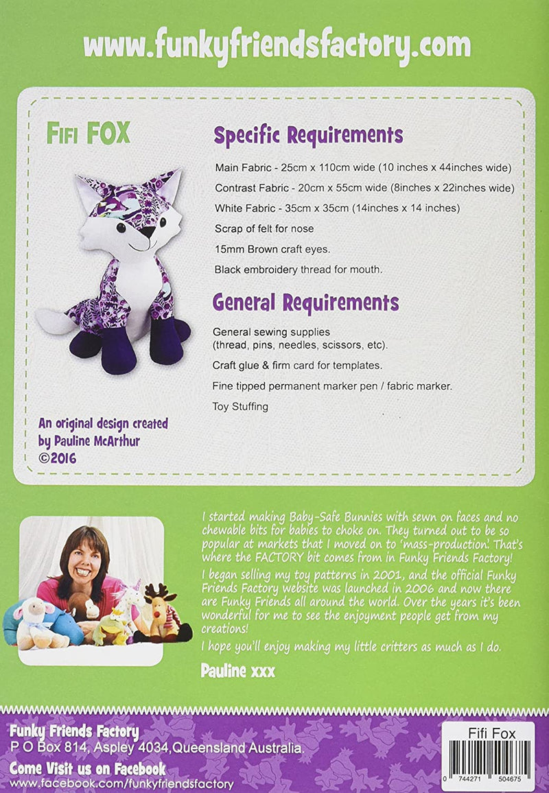 Fifi  Fox Pattern - 12in Stuffed Soft Toy - FF4675