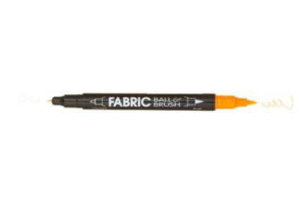 Fabric Doodling Ball & Brush Marker Flourescent Orange 122-S-F7