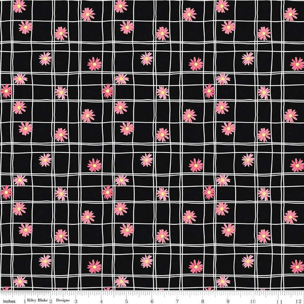 Flour & Flower-Flower Grid Black C14014-BLACK