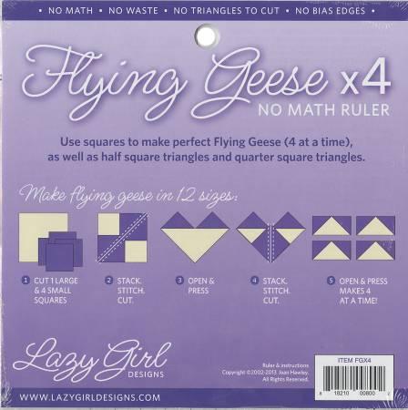 Flying Geese X 4 No Math Ruler 8 1/4in sq FGX4
