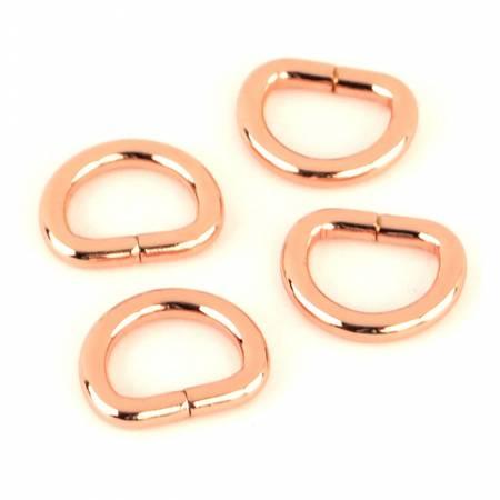 Four D-Rings 1/2" Rose Gold STS104C